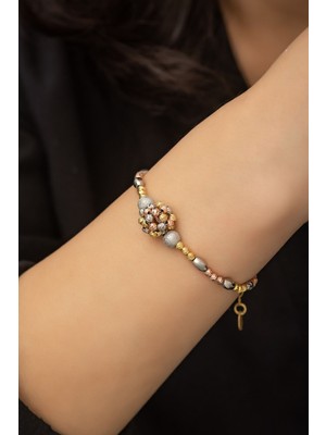 Papatya Silver Renkli Dorica Toplu Küme Fantezi Bileklik  925 Ayar Gümüş Bileklik