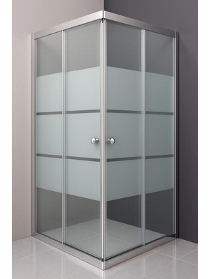 Durul Duşakabin Kare Parlak Profil Kumlama Box Desen Cam