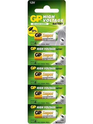 GP GP23A-C5 23A 12V Alkalin Spesifik 5'li Paket Pil Kumanda