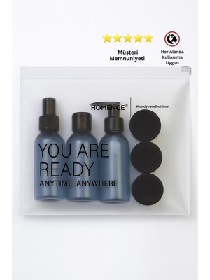 Homence Seyahat Makyaj Çantası Ve Mavi Şişe 100ml Seyahat Kiti 6'lı