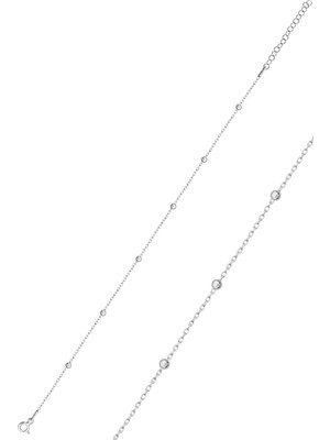 Papatya Silver Gümüş Top Top Halhal Rodyum Kaplama 925 Ayar