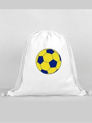 Sarı Lacivert Baskılı Sırt Çantası - Ip Büzgülü Spor Çanta