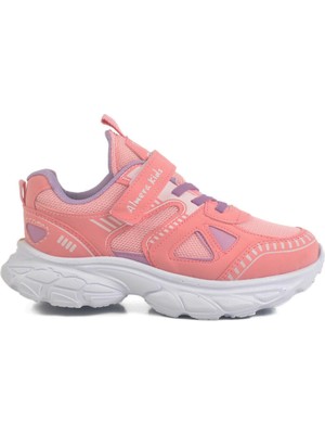 Pembe Lila Cırtlı Fileli Kız Çocuk Spor Ayakkabı 1500 P