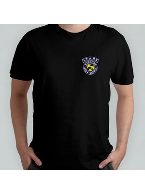Pixxa Resident Evil Raccoon City Police Department Stars %100 Pamuklu Bisiklet Yaka T-Shirt Model 1