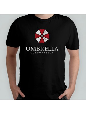 Pixxa Resident Evil Umbrella Corporation %100 Pamuklu Bisiklet Yaka T-Shirt Model 1