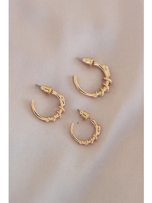 Moco Gold Renk Yılan Model Metal Küpe Seti