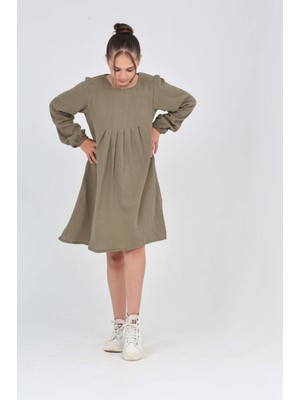 Toontoy Kız Çocuk Pile Detaylı Elbise