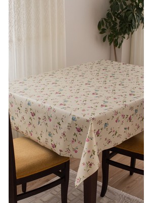 Decorekor astarlı Elyaf Tabanlı Silinebilir Hijyenik Çiçekli Muşamba Pvc Masa Örtüsü 672-3