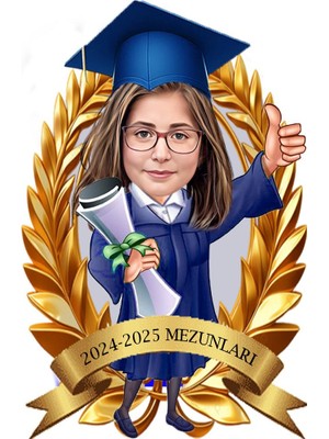 Kişiye Özel Mezuniyet Biblosu - Karikatür Mezuniyet Biblosu - Öğrenci Biblosu