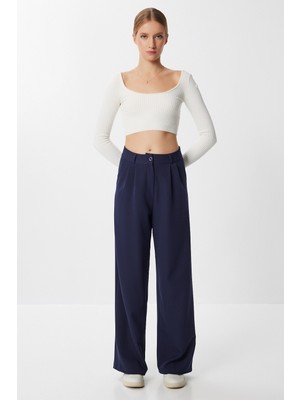 Cepli Dokuma Palazzo Pantolon LGK0007 Lacivert