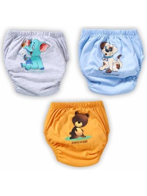 Erkek Çocuk Turuncu Pamuk Alıştırma Külodu 3'lü Poopes