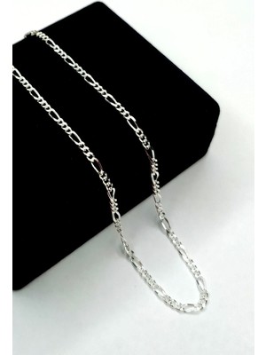 Puree Berry Gümüş Kaplama Figaro Zincir 2 mm 60 cm