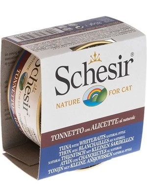 Schesir Ton Balıklı ve Ringa Balıklı Naturel Konserve Kedi Maması 85 gr