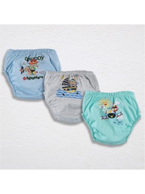 Momslab Storybaby - 3lü Erkek Alıştırma Külodu - Ayılı Set