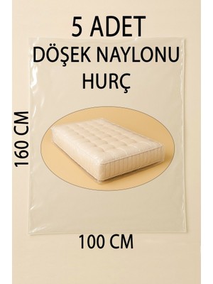 5 Adet 160CM×100CM Şeffaf Naylon Taşınma Saklama Döşek Naylonu Torbası Hurç