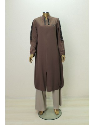 1016 Önden Fermuarlı Örganze Taşlı Giy Çık Kap Qys Kap #24-05#