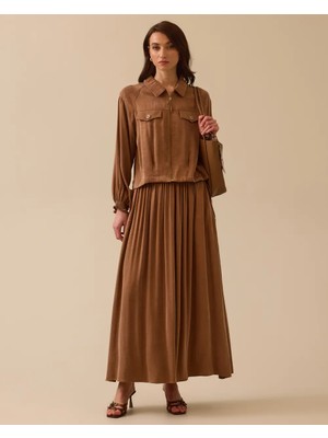 1012 Günlük Ceket Önü Fermuarlı Kol Ucu Lastikli Önden Cep Detaylı Arkası Lastik Detaylı Kupra Kumaş Günlük Ceket #03-25#