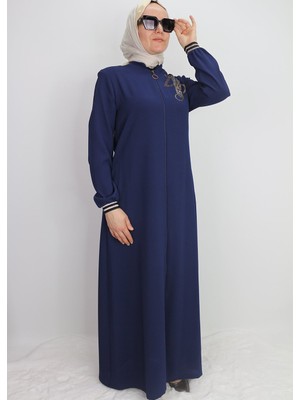 4061GÖĞSÜ Taş Detaylı Kolları Ribanalı Hakim Haka Ferace Qys Ferace 4061 #23-01#