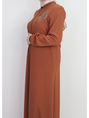 4061GÖĞSÜ Taş Detaylı Kolları Ribanalı Hakim Haka Ferace Qys Ferace 4061 #23-01#