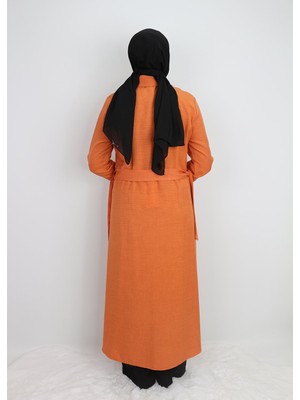 1633 Tunik Önden Düğmeli Beli Bağlamalı Cebi Taşlı Tunik Qys Tunik #247-03#