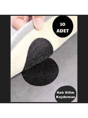 Halı Kilim Koltuk Örtüsü Kaydırmaz Sabitleyici Cırt Yıkanabilir Kendinden Yapışkanlı Ped 10 Adet