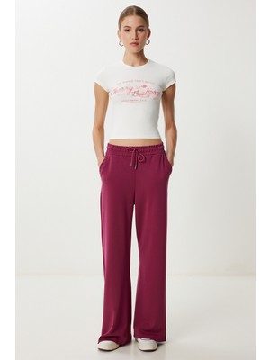 Geniş Paça Modal Eşofman Altı LUB0070 Mor