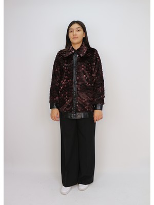 1707.01 Polo Yakalı Önden Çıtçıtlı Kürk Mont Qks