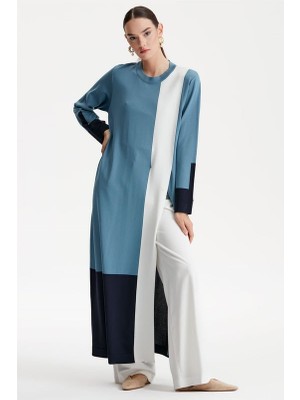 21261.1 Renkli Rayon Triko Tunik Elbise Qks