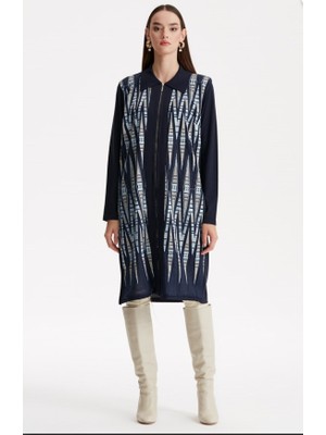 21238 Önü Dantel Detaylı Polo Yaka Rayon Hırka Qks Hırka 21238 #23-103