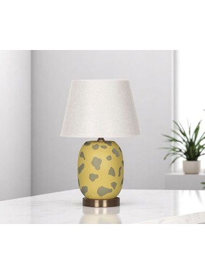 Moena Studio Modern El Yapımı Sarı/Yeşil  Marakesh Seramik Abajur  - Krem Başlık