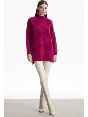 21328.1 Baklava Desenli Mink Tunik Qks