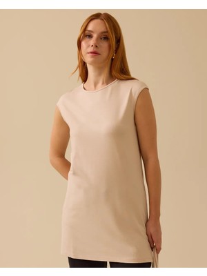 1001 Sıfır Yaka Sıfır Kol Kolsuz T-Shirt #03-25#