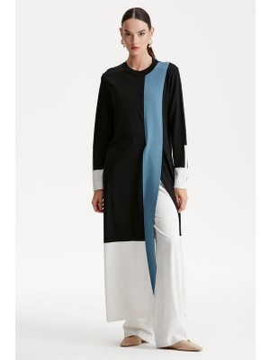 21261.1 Renkli Rayon Triko Tunik Elbise Qks