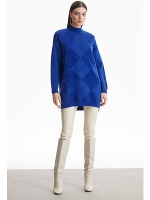 21328.1 Baklava Desenli Mink Tunik Qks