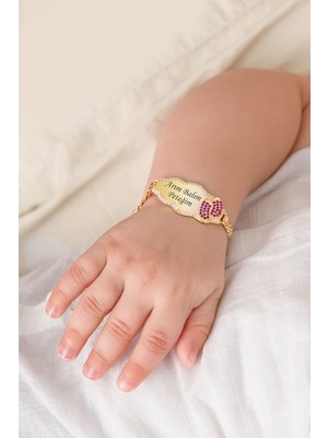 Papatya Silver Arım Balım Peteğim Yazılı Bulut Modeli Kız Bebek Künyesi 14 Ayar Altın Kaplama 925 Ayar Gümüş