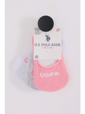 Us Polo Kız Bebek Babet Çorap Pembe Beyaz Gri 3'lü Set Yumuşak Malzeme Özellikleriyle