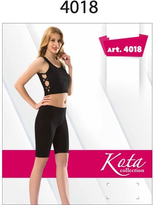 Kadın Siyah Penye Elastan Düz Desensiz Yüksek Bel Dizüstü Kısa Tayt