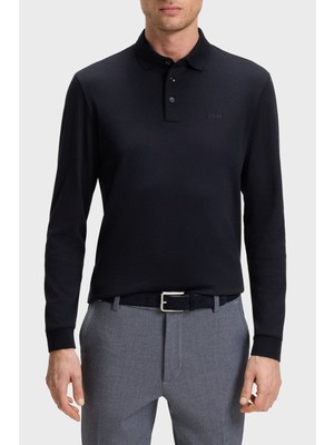 Boss Logolu Interlok Pamuklu Polo Yaka Sweat Erkek Polo Yaka Sweat 50468392 404