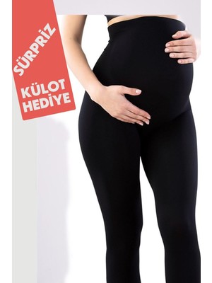 Korseli Toparlayıcı Pamuklu Hamile Tayt Siyah