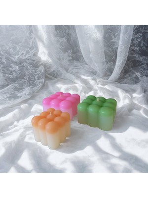 Multi Bubble Üçlü Set Soft Pastel Renkli Mum