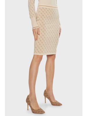 Guess Lise Tamamı Logolu Slim Fit Normal Bel Triko Mini Etek W4BD53Z37K0 Bayan Etek W4BD53 Z37K0 F05O