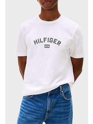Tommy Hilfiger % 100 Pamuk Regular Fit Bisiklet Yaka Logolu T Shirt Erkek T Shirt MW0MW39357 Ybr