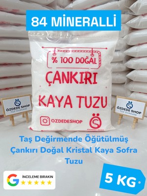 Özdede Shop Taş Değirmende Öğütülmüş Çankırı Doğal Kristal Kaya Sofra Tuzu 5 kg Mavi Etiket