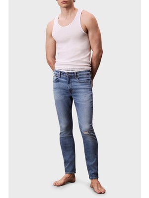 Calvin Klein Streç Pamuklu Skinny Fit Düşük Bel Jeans LV04RC712GX6S Erkek Kot Pantolon LV04RC712G X6S