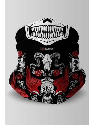 Skulls N' Roses Motorcu Buff Maske Outdoor Boyunluk Unisex Bandana