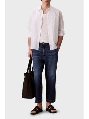 Calvin Klein Pamuklu Tapered Fit Yüksek Bel Jeans LV04RC740GX87 Erkek Kot Pantolon LV04RC740G X87