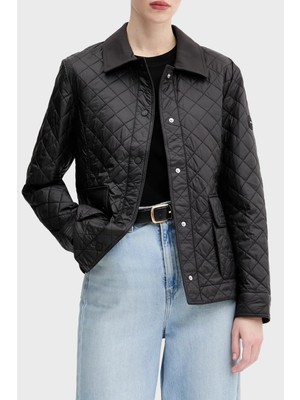 Tommy Hilfiger Kapitoneli Regular Fit Klasik Yaka Dolgulu Mont Bayan Mont WW0WW45641 Bds