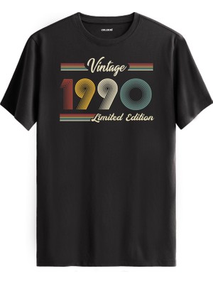 Colermi Klasik Vintage Tişört 1990 Tarihli Doğum Günü Hediyesi Bisiklet Yaka  Vintage Tshirt