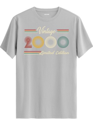 Colermi Klasik Vintage Tişört 2000 Tarihli Doğum Günü Hediyesi Bisiklet Yaka  Vintage Tshirt