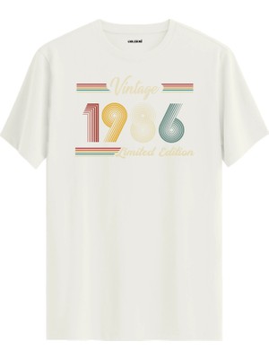 Colermi Klasik Vintage Tişört 1986 Tarihli Doğum Günü Hediyesi Bisiklet Yaka  Vintage Tshirt